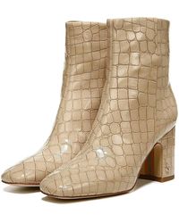 Sam Edelman - Fawn 2 Boot Chai Latte Croc Block Heel Bootie Zap1882 - Lyst