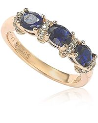 Suzy Levian - Rose Sterling Natural Sapphire And Diamond Accent Half Band - Lyst