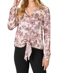 Mystree - Satin & Sweet Tie Front Blouse - Lyst