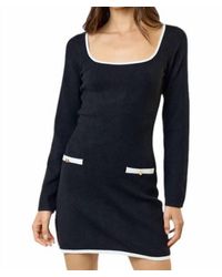 Lalavon - Contrast Detail Sweater Mini Dress - Lyst