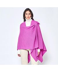 TRUEDAMES - Shoulder Strap Solid Ruana Poncho - Lyst