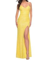 La Femme - Fitted Stretch Sequin Prom Dress - Lyst