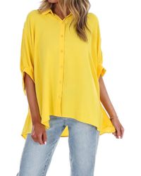Day + Moon - Fingers Crossed Oversized Button Down Top - Lyst