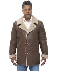 Infinity Leather - Classic Sheepskin Leather Crombie Jacket-Kimberley - Lyst