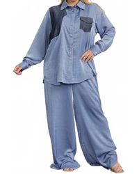 Karen T Design - Pocket Patch Shirt And Wide Leg Pants - Lyst