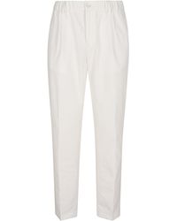 Herno - Technical Seersucker Chino Trousers With Relaxed Fit - Lyst
