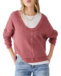 Free People - Waffle Distressed Thermal Top - Lyst