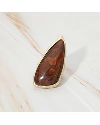 Fashnzfab - Bold Abstract Natural Stone Stretch Ring - Lyst