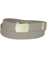 CTM - Big & Tall Cotton Adjustable Belt With Brass Buckle - Lyst