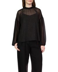 Sanctuary - Sheer Volume Metallic Blouse - Lyst
