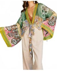 Leto - Boho Chic Tie Front Wrap - Lyst