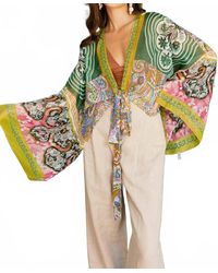Leto - Boho Chic Tie Front Wrap - Lyst