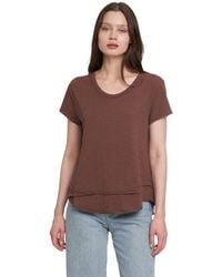 Wilt - Short Sleeve Mock Layer Raw Hem Tee - Lyst