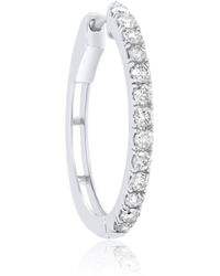 Diana M. Jewels - 14kt White Gold Diamond Half-way Round Hoop Earrings With 1.00 Cts Tw - Lyst