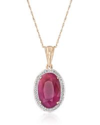 Ross-Simons - Ruby And . Diamond Pendant Necklace - Lyst