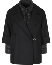 Fay - Double-Breasted Removable Down Lining Wool-Blend Cape - Lyst