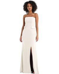 After Six - Strapless Tuxedo Maxi Dress With Front Slit - Lyst