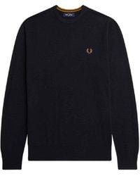 Fred Perry - Crewneck Cotton Sweater - Lyst