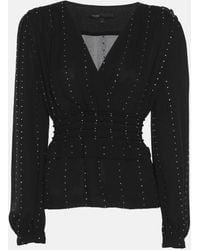 Maje - Creep Crystal Embellished V Neck Tops - Lyst