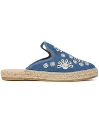 MC2 Saint Barth - Cotton Sangallo Slip-On Espadrillas With Braided Jute Detailing - Lyst