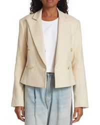 A.L.C. - A. L.c. River Jacket Barely Linen Double-breasted Blazer - Lyst