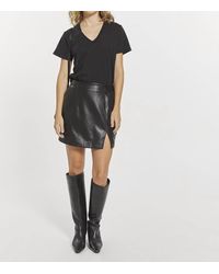 Thread & Supply - Madison Faux Leather Skirt W/ Slit - Lyst