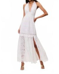 LoveShackFancy - Trix Eyelet Halter Maxi Dress - Lyst