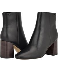 Calvin Klein - Broma Boots Leather Block Heel Ankle Bootie Lion307 - Lyst