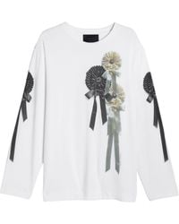 Simone Rocha - Ribbon Rosette Printed Cotton T-Shirt - Lyst