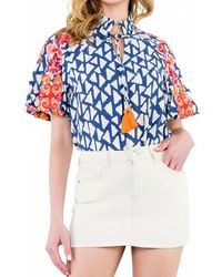 Thml - Embroidered Puff Sleeve Blouse - Lyst