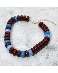 Fashnzfab Chunky Bubble Beaded Statement Necklace in Red | Lyst