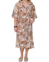Thml - Puff Sleeve Floral Midi Dress - Lyst