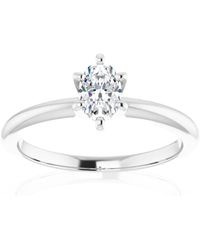 Pompeii3 - 1/3ct Oval Lab Grown Diamond Solitaire Engagement Ring 14k White Gold - Lyst