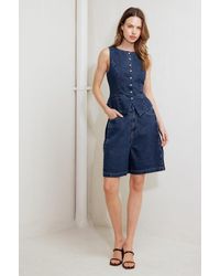 TRUEDAMES - Coffee Petal Denim Short - Lyst