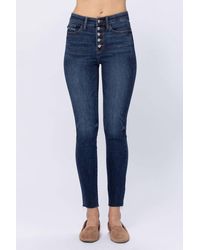 Judy Blue - High Rise Button Fly Jeans - Lyst