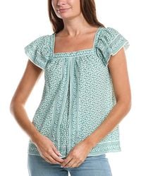 Max Studio - Square Neck Flutter Sleeve Blouse - Lyst
