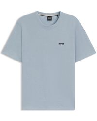BOSS - Waffle-Structured Pajama T-Shirt With Embroidered Logo - Lyst