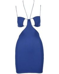 Amazuìn - Deep Mini Dress With Cut-Out Details - Lyst