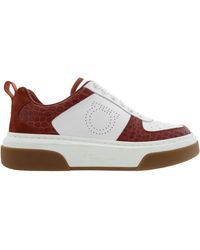 Ferragamo - Ferragamo Cassina Croc-Embossed Leather Sneakers, Size 7 C - Lyst