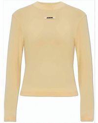 Jacquemus - Fitted Long-Sleeve Top With Crew Neckline And Subtle Logo - Lyst