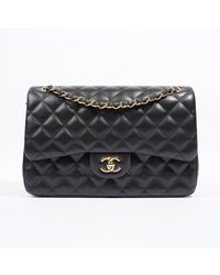 Chanel - Large Classic Flap Lambskin Leather Shoulder Bag - Lyst