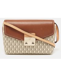 CH by Carolina Herrera - /offmonogram Coated Canvas And Leather Crossbody Bag - Lyst