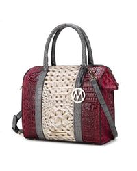 Fashnzfab - Mkf Ember Faux Crocodile-Embossed Satchel - Lyst