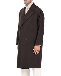 SELECTED - Long Double-Breasted Wool-Blend Coat - Lyst