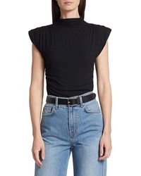Veronica Beard - Lossa High Neck Short Cap Sleeve Top - Lyst