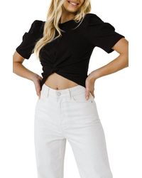 2.7 August Apparel - Twist Front Crop Top - Lyst