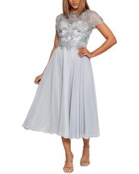 Xscape - Beaded Midi Cocktail And Party Dress - Lyst