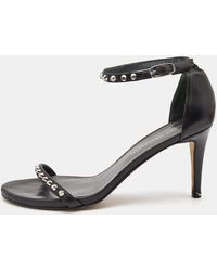 Stuart Weitzman - Leather Studded Ankle Strap Sandals - Lyst