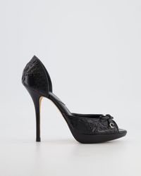Dior - Leather Pumps With Silver Logo Details - Lyst