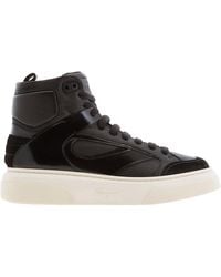 Ferragamo - Cassio Leather High-Top Sneakers - Lyst